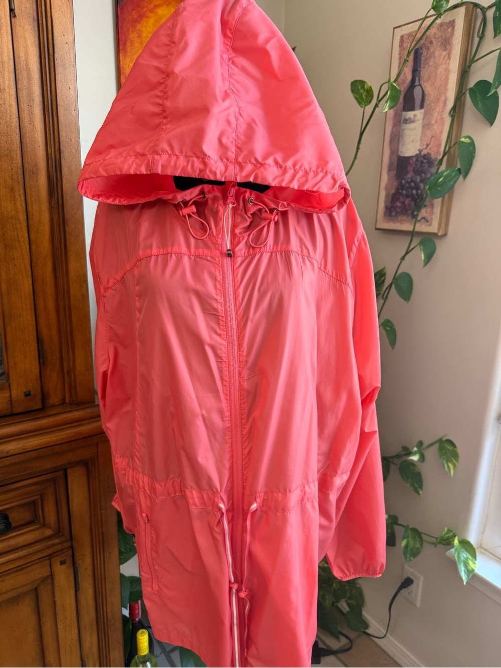 Women’s Lightweight Hooded Anorak Jacket - Coral Pink